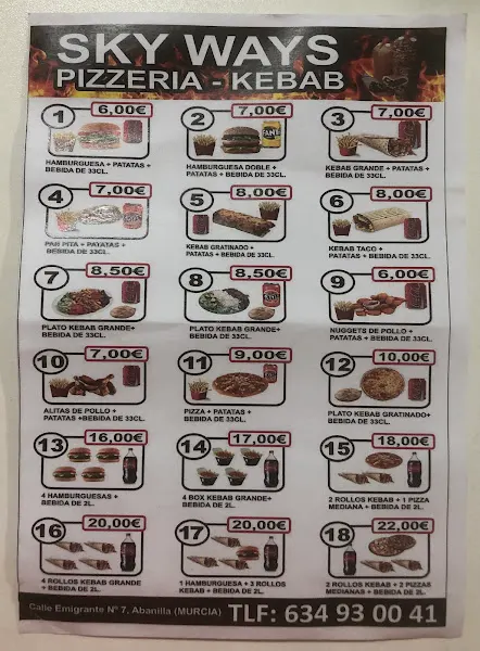 Sky Ways Pizzeria-Kebab - Abanilla